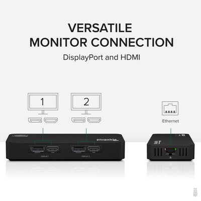 Plugable USB 3.0/USB-C to DisplayPort/HDMI Adapter, Black (USBC-6950UE)