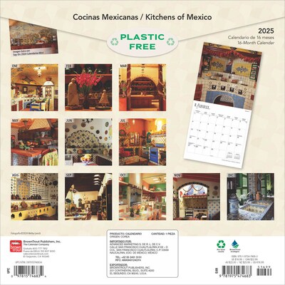 2025 BrownTrout Cocinas Mexicanas Kitchens of Mexico 12 x 12 Monthly  Wall Calendar (9781975474683