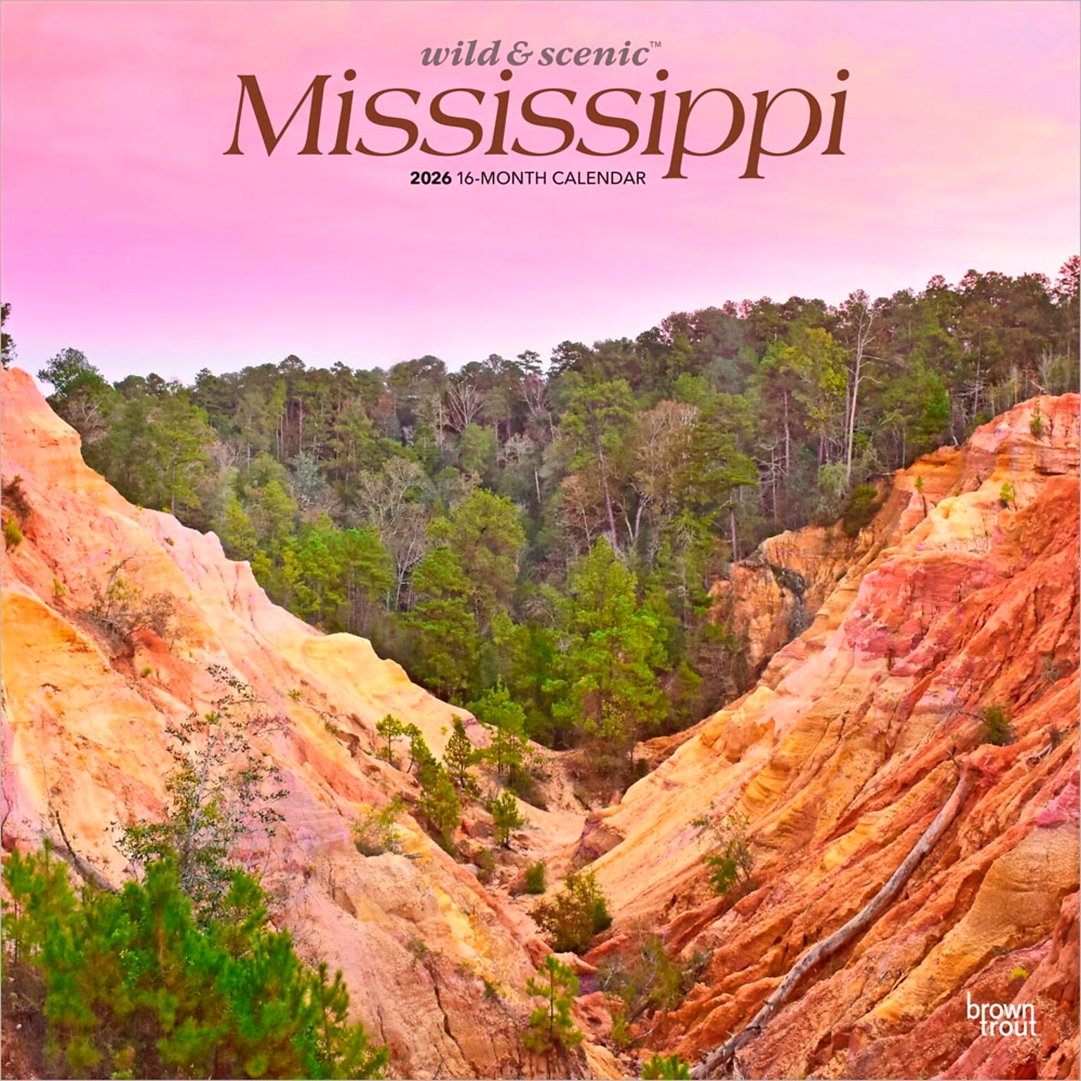 2026 BrownTrout Mississippi Wild & Scenic 12 x 12 Monthly Wall Calendar (9798330704613)