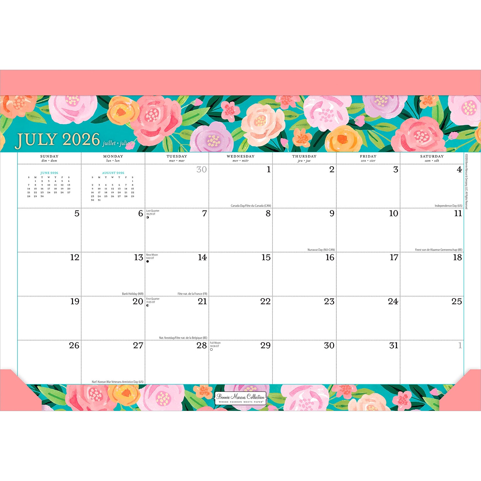 2026-2027 Plato Bonnie Marcus 14 x 10 Academic Monthly Desk Pad Calendar (9798330708093)