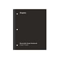 Staples Wireless 1-Subject Notebook, 8.5 x 11, Graph Ruled, 80 Sheets, Black (TR58381)