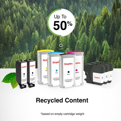 Staples Remanufactured Black Standard Yield Ink Cartridge Replacement for Canon PGI-220BK (TR2945B001/ST2945B001)