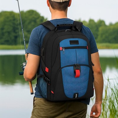 SaharaCase All-in-One Laptop Backpack, Large, Black/Blue (LT00087)