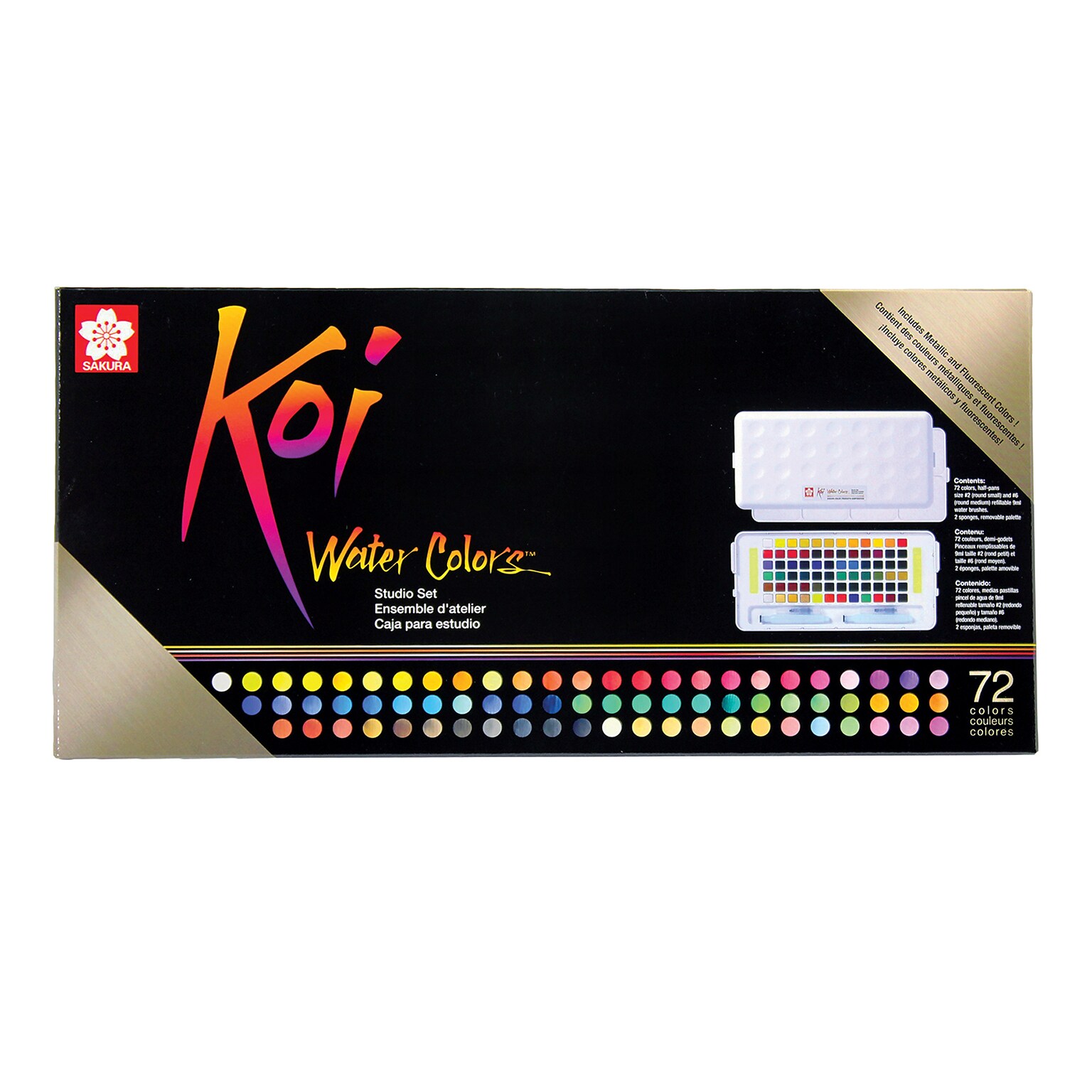 Sakura Koi Watercolor Paint, Assorted Colors, 72 Colors/Set (SAKXNCW72N)