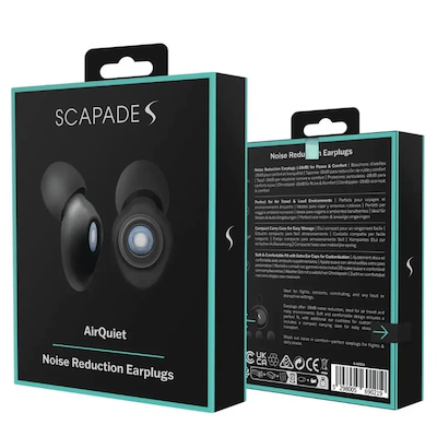 Scapade AirQuiet Earplugs, Black (S-NREA)