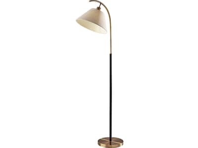 Adesso Jerome 61.5 Antique Brass Floor Lamp with Trapezoid Shade (1613-21)