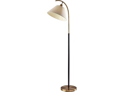 Adesso Jerome 61.5 Antique Brass Floor Lamp with Trapezoid Shade (1613-21)