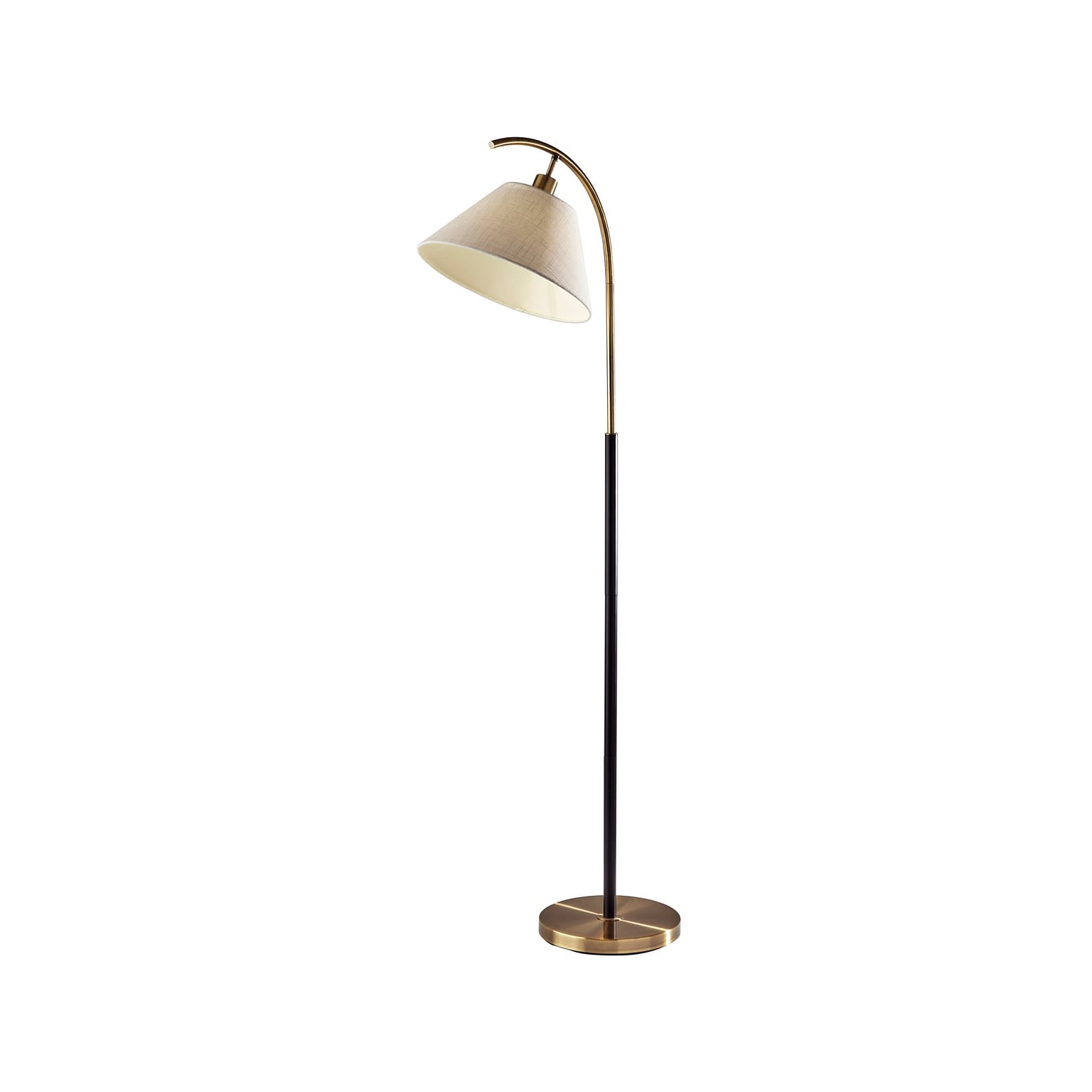 Adesso Jerome 61.5 Antique Brass Floor Lamp with Trapezoid Shade (1613-21)
