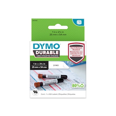 DYMO® LabelWriter™ Durable Laboratory and Medical Labels, 1 X 2-1/8, 500 Labels (2187918)