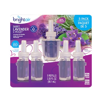 BRIGHT Air® Electric Scented Oil Air Freshener Refill, Sweet Lavender and Violet, 0.67 oz Bottle, 5/