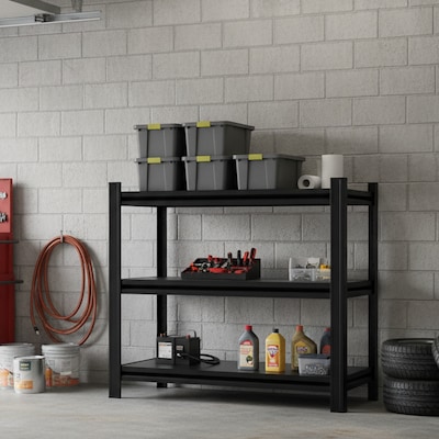 FlexiSpot 3-Shelf Metal Multi-Functional Storage Rack, 39.5" x 39.4" x 13.8", Black (CJ025-DJ)