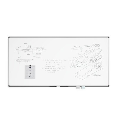 U Brands PINIT Steel Dry-Erase Whiteboard, Aluminum Frame, 8' x 4' (2809U00-01)