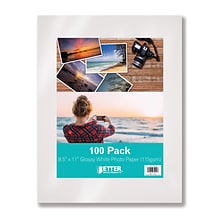 Better Office Products Thin Photo Paper, Glossy, 8.5 x 11, 100 Sheets (3222-100PK)