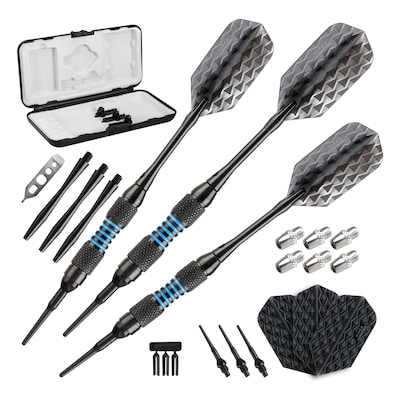 Viper Bobcat Adjustable Soft Tip Darts Blue Rings, 16-18 Grams (20-0916-16)