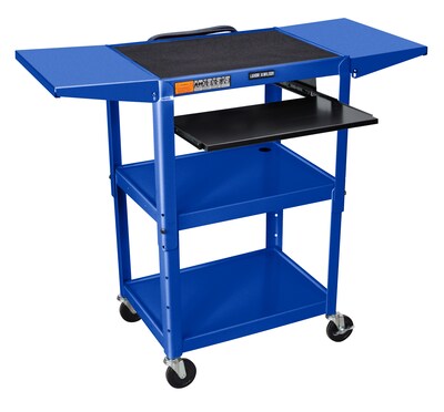 Luxor Metal Mobile Drop-Leaf Shelf Utility Cart with Lockable Wheels, Royal Blue (UCMT1KBDL-RB)