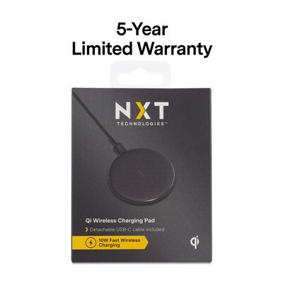 NXT Technologies™ Qi Wireless Charger with USB-C Cable, Black (NX60454)