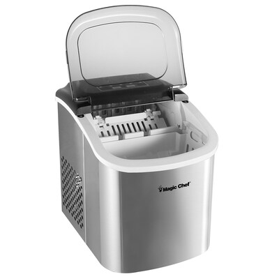 Magic Chef Portable Countertop Ice Maker, 27 Lbs. per Day, Stainless Steel (MCIM27ST)