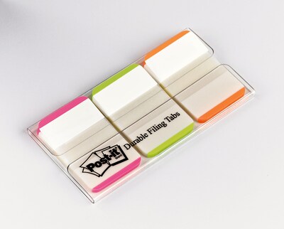 Post-it® Durable Tabs, 1 Wide, Lined, Assorted Colors, 66 Tabs/Pack (686L-PGO)