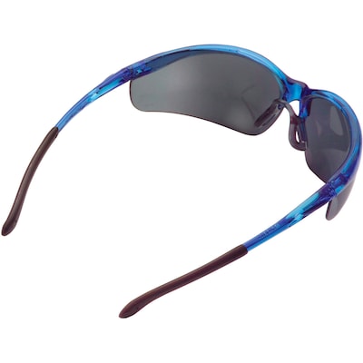 Global Industrial Half Frame Safety Glasses, Anti-Fog, Smoke Lens, Blue Frame (708403BL)