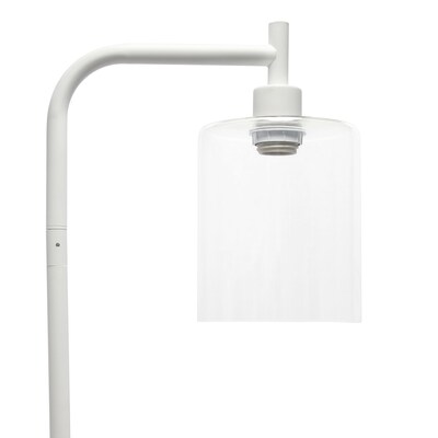 Simple Designs Modern Iron Lantern Floor Lamp with Glass Shade, White (LF2009-WHT)