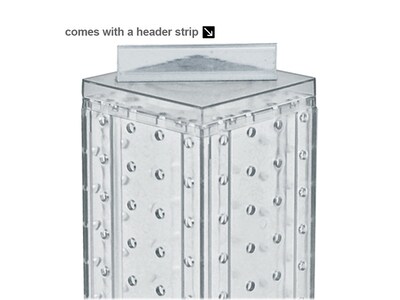 Azar Displays 12" x 4" Pegboard 4-Sided Revolving Counter Display, Clear, Each (700220-CLR-2C16)