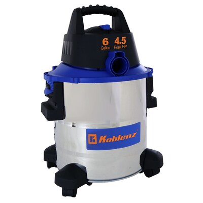 Koblenz 6-Gal. Portable Wet/Dry Vacuum with Blower, Bagless, Stainless Steel/Blue (WD-6 L212 SS)