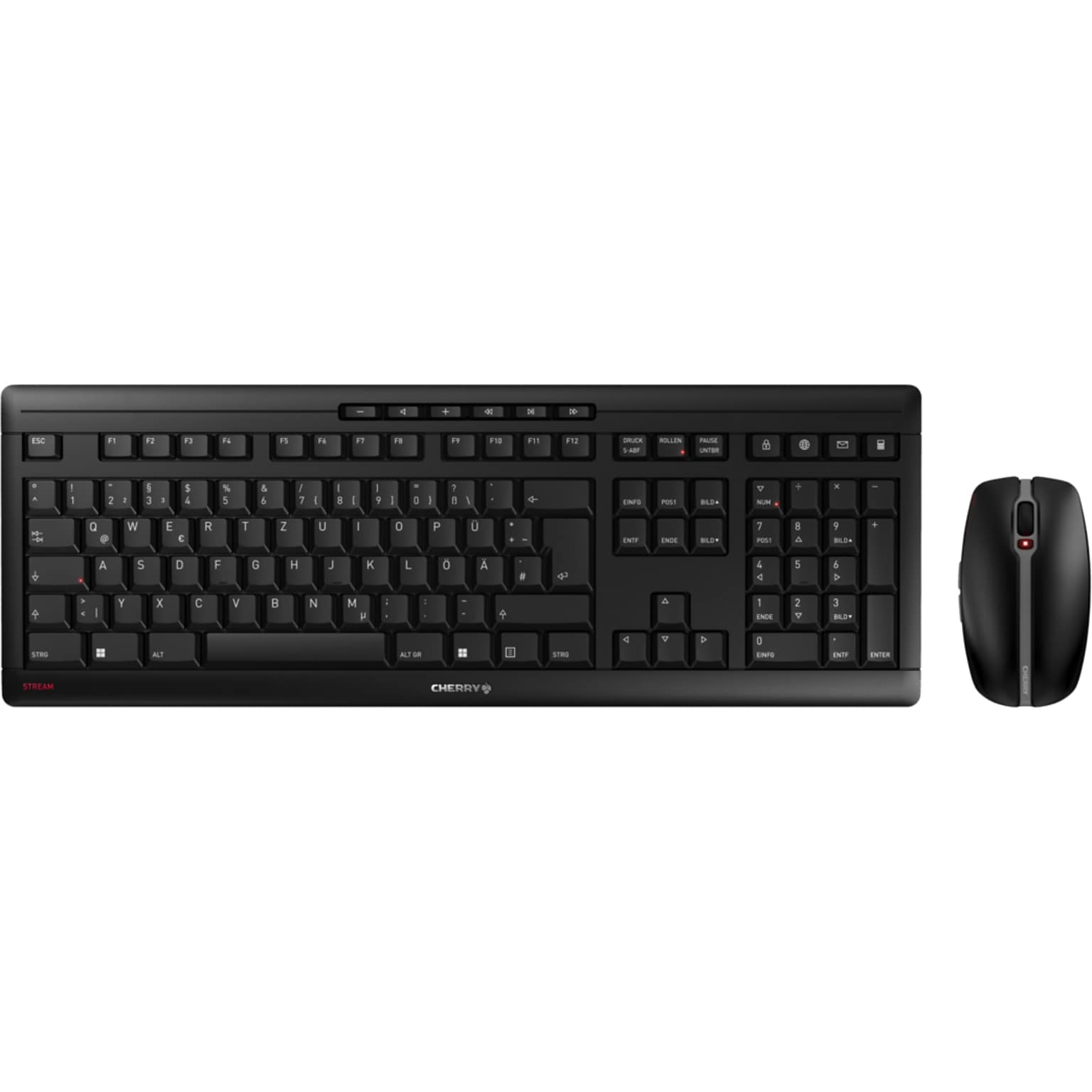 Cherry Stream Desktop Recharge Wireless Keyboard and Optical Mouse Combo, Black (JD-8560US-2)