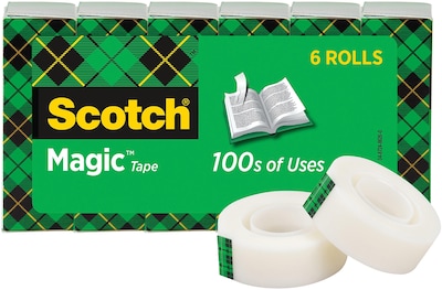 Scotch Magic  Invisible Tape Refill, 3/4 x 22.2 yds., 6-Pack (810S6)