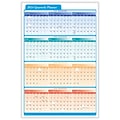 2024 ComplyRight 24 x 36 Dry Erase Calendar, Quarterly Planner, Red/Blue/Orange (J0061)