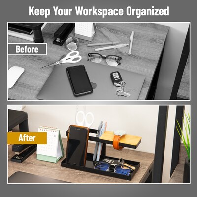 Mind Reader Metal Desk Organizer, Black (CATCHTRAY-BLK)