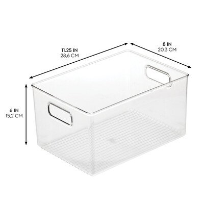 iDesign Pantry Organizer Bins with Handles - Storage Bins Organization - Ideal for Cabinets or Fridge
