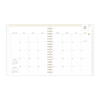 2026-2027 Blue Sky Day Designer 8" x 10" Academic Year Daily & Monthly Planner, Plastic Cover, Rugby Stripe (137885-A27)