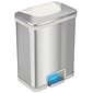 halo TapCan Stainless Steel Rectangular Pedal Sensor Trash Can with AbsorbX Odor Control System, White Trim, 13 Gal. (TC13SW)