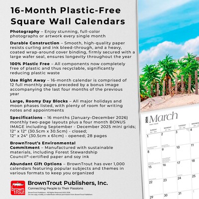 2026 BrownTrout Jersey Shore 12" x 12" Monthly Wall Calendar (9798330704019)