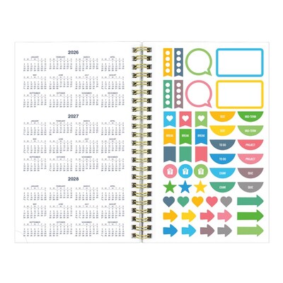 2026-2027 Blueline Academic 8" x 5" Weekly & Monthly Planner, Poly Cover, Splash Waterfalls  (CA114PI.02)