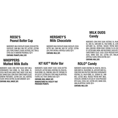Hershey Assorted Flavored Chcocolate Variety Bulk Bag, 51.03 oz., 165 Pieces (HEC45878)