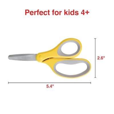 Staples 5-Inch Kids Blunt Tip Scissors, Straight Handle, Right & Left Handed – School Scissors