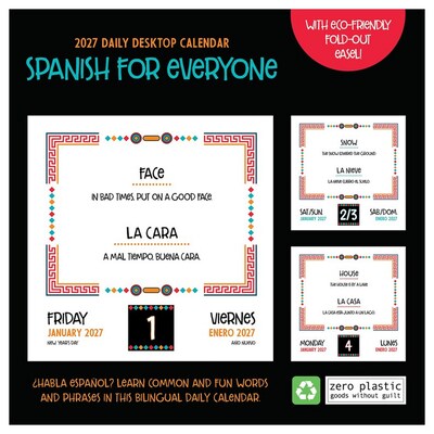 2027 TF Publishing Spanish Words 3.25" x 5.25" Daily Day-to-Day Calendar, Multicolored (27-3020)