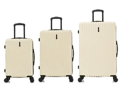 InUSA Drip Hardside Spinner Luggage Set, Sand (IUDRISML-SAN)