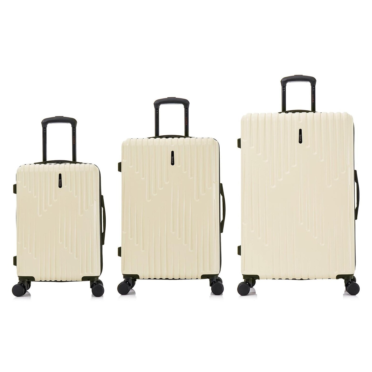 InUSA Drip Hardside Spinner Luggage Set, TSA Checkpoint Friendly, Sand (IUDRISML-SAN)