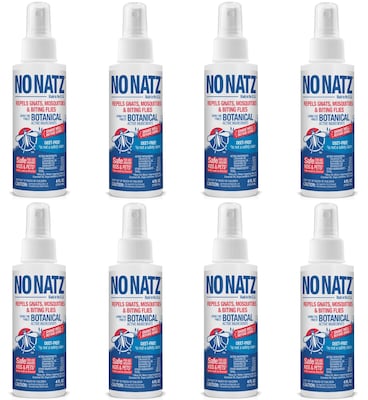 No Natz Natural DEET-Free Insect Repellent Spray for Gnats, Fresh Scent, 4oz, 8/Pack (BND04603)