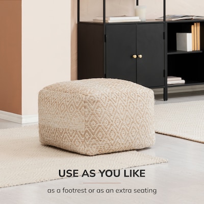Anji Mountain Cherokee Tawny Fabric Rectangular Pouf Ottoman (AMBPF002-2014)
