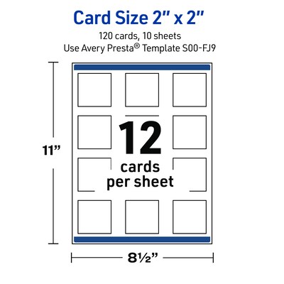 Avery Silver-Green Plaid Matte Blank Card, White, 120/Pack (S00-FJ9)