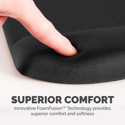 Fellowes PlushTouch Foam Non-Skid Mouse Pad/Wrist Rest Combo, Black (9252001)