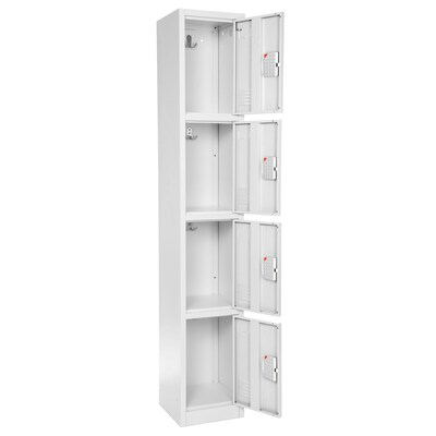 AdirOffice 72"H 4-Tier White Storage Locker (ADI629-204-WHI-DL)
