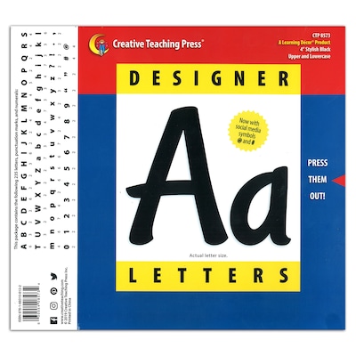 Creative Teaching Press Stylish Designer Letters, 4, Black, 235/Pack (CTP8573)
