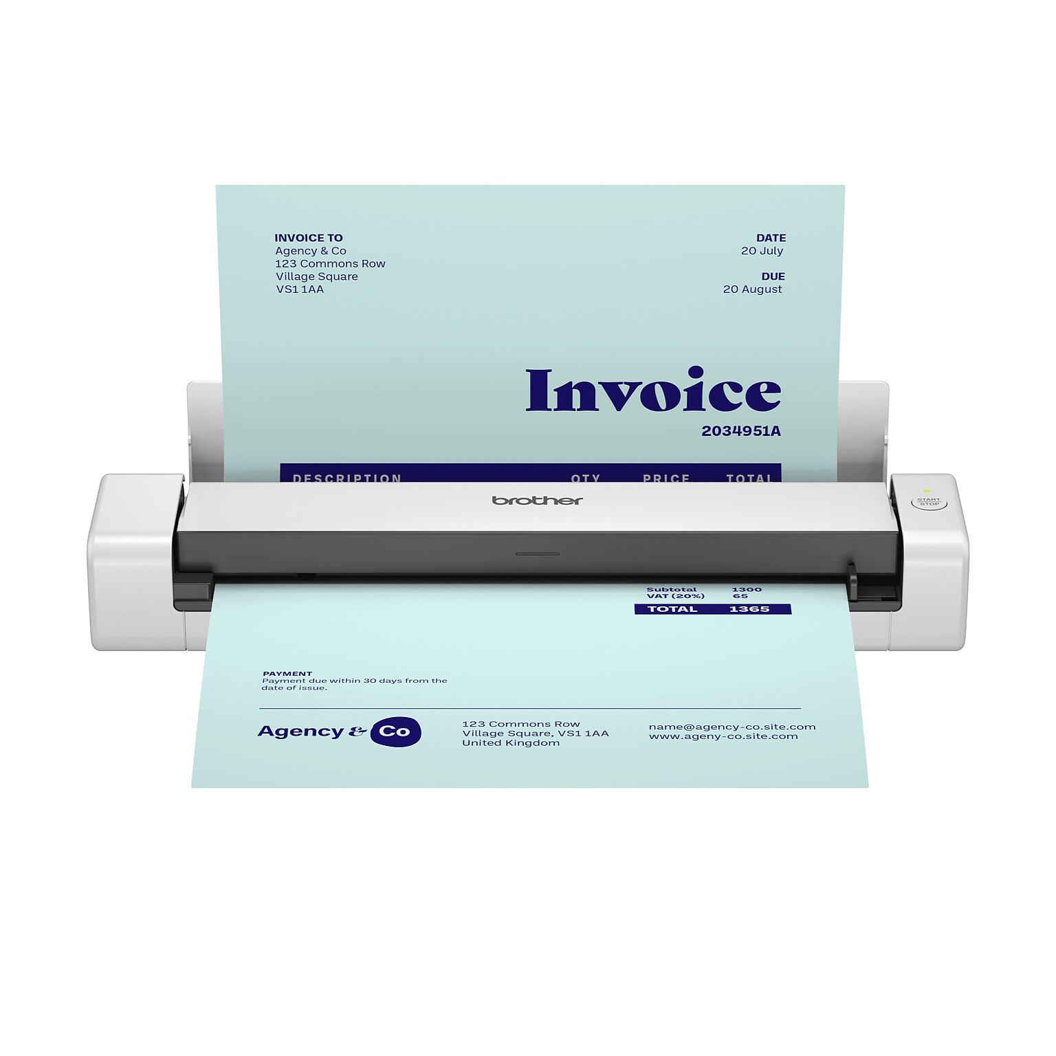 Brother DSmobile DS-740De USB Duplex Portable Document Scanner, White (DS-740De)