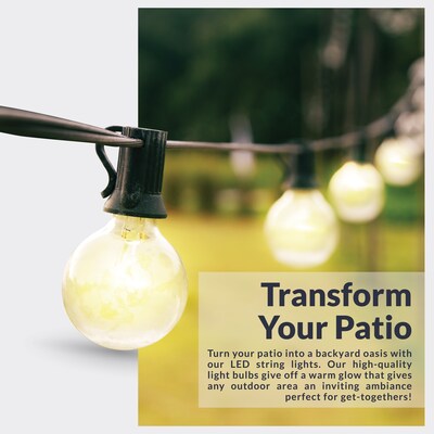Newhouse Lighting Globe Party LED String Lights with Wireless Remote Dimmer, 50 ft., Black (PSTRINGLEDDIM)