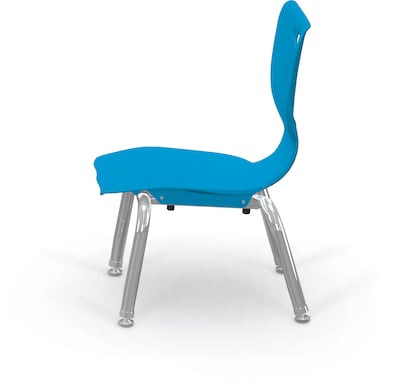 MooreCo 10" Hierarchy Student Chair with 4 Legs, Blue/Chrome Base (703673561655)