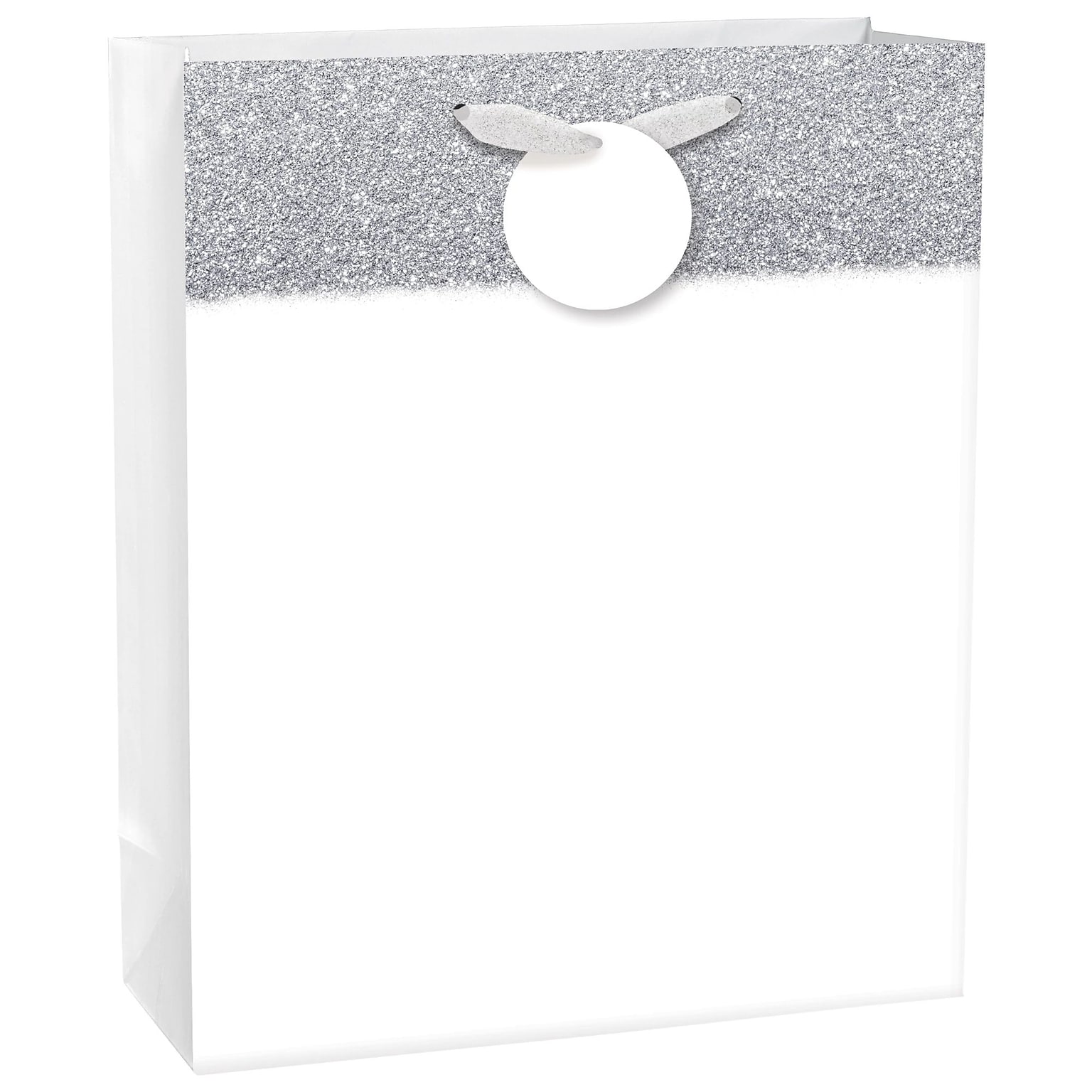 Party City Glitter & Matte Large Gift Bag, White (AM170765-08-NS)